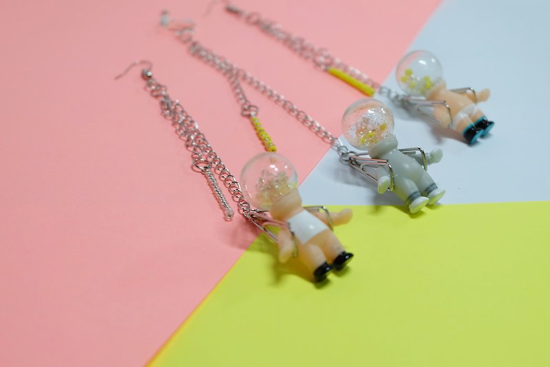 Remade Kewpie Dolls/ doll earrings/Playful decoration/handmade/vintage doll/Kawa - Earrings & Clip-ons - Plastic Multicolor