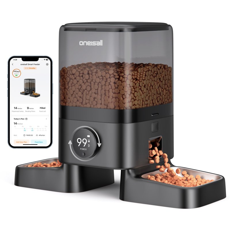 5L雙碗無線WiFi餵食器 │Oneisall PF10│狗糧機│貓糧機 - 寵物碗/碗架/自動餵食器 - 其他材質 