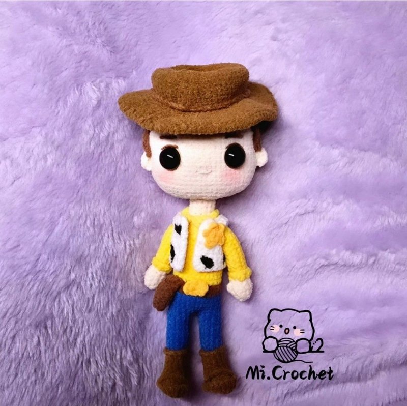 Hand crochet | Mao Leng doll | Woody - ตุ๊กตา - ไฟเบอร์อื่นๆ หลากหลายสี