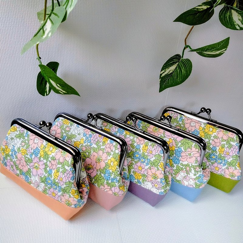 Liberty Cute Flower lover Kiss Lock Bag Pouch - Toiletry Bags & Pouches - Cotton & Hemp Multicolor