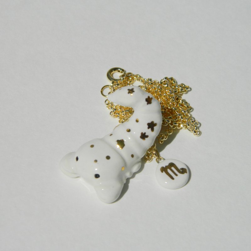 Ceramic pendant Scorpius - Necklaces - Clay White