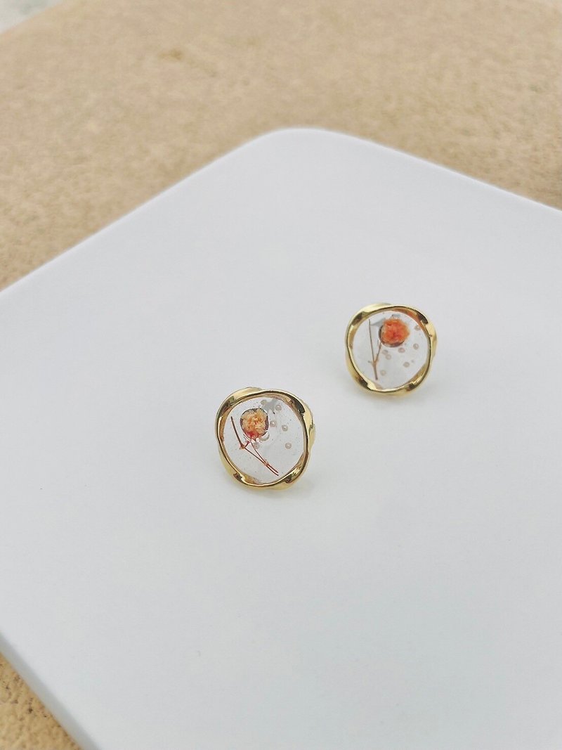 不規則透明細珍珠花蕊 耳環 生日 送禮 - 耳環/耳夾 - 樹脂 多色