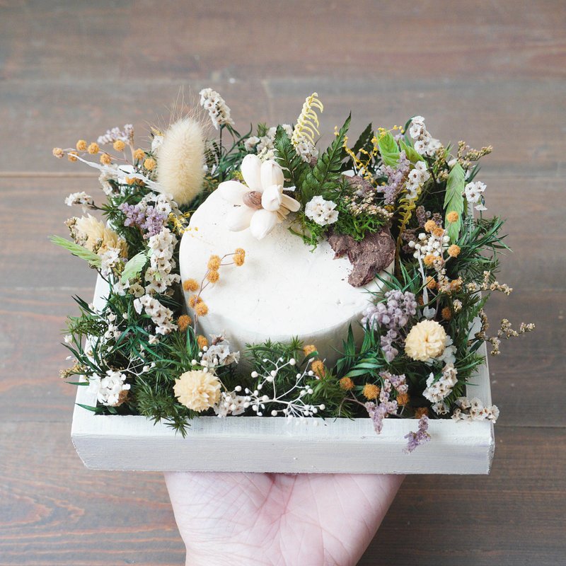 [Wooden Series] Forest Day Commemorative Cake (can expand essential oils) - ช่อดอกไม้แห้ง - พืช/ดอกไม้ 