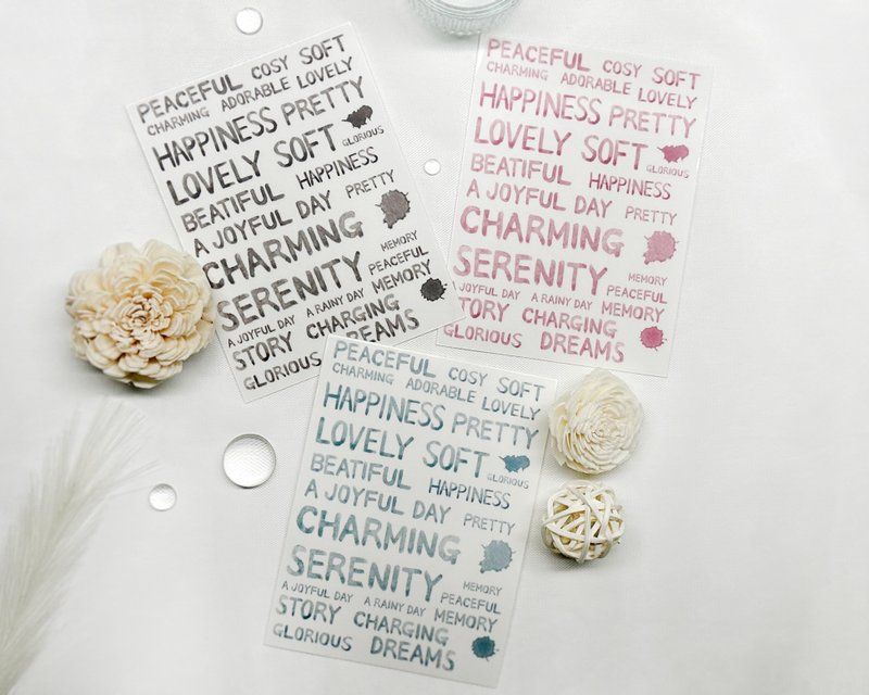 Watercolor Lettering Stickers - 貼紙 - 紙 
