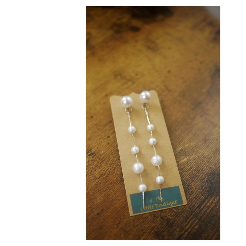 雨滴 | 兩戴式 | 穿式耳環 | 銀針 | pierced earrings | two way - 耳環/耳夾/耳骨夾 - 其他材質 銀色