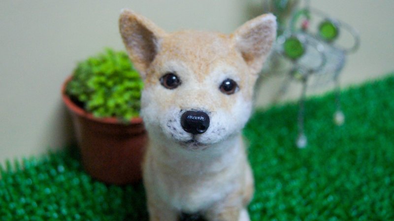bkkjoyce專屬訂單 複刻寵物  柴犬 狗狗 分身 - 公仔模型 - 羊毛 卡其色