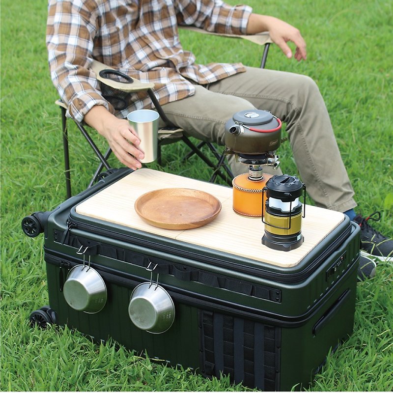 トラベル×キャンプ 多目的スーツケース 22インチ ～追加の木板を無料で購入～ - スーツケース - プラスチック 