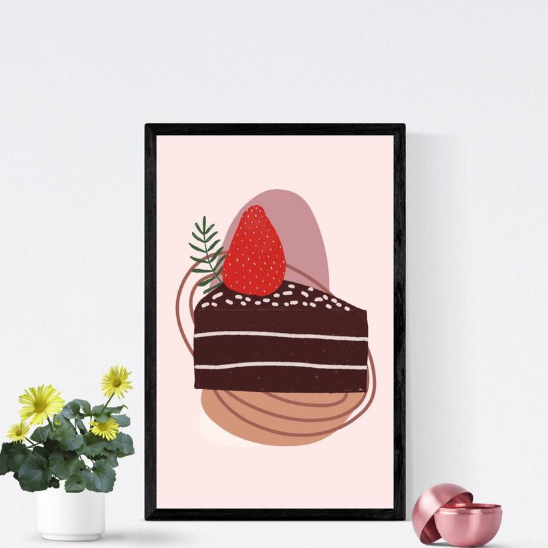 Lovely Piece of Chocolate Cake - Printable Wall Art - Instant Digital Download - Digital Portraits, Paintings & Illustrations - Other Materials 