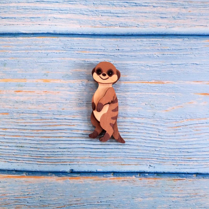 Wood Fridge Magnet-Meerkat - แม็กเน็ต - ไม้ หลากหลายสี