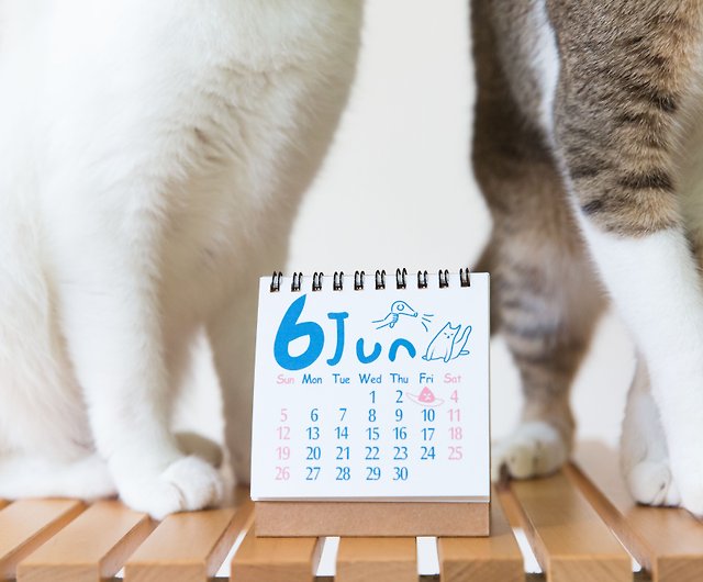 猫と私たちの小さな日々 22年手描きイラストカレンダー ショップ Wiipet カレンダー Pinkoi