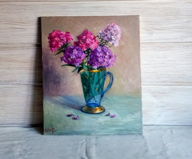 （セール）開催中 人気ブランドも続々プライス 花瓶に入った花の油絵 花の絵画 美術品・アンティーク・コレクション 絵画