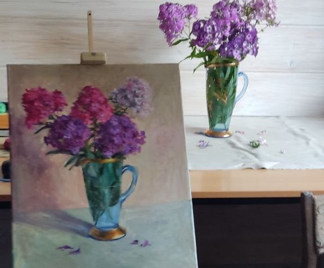 油彩画 花瓶に入った花 Totsu 油彩画 花瓶に入った花 Totsu
