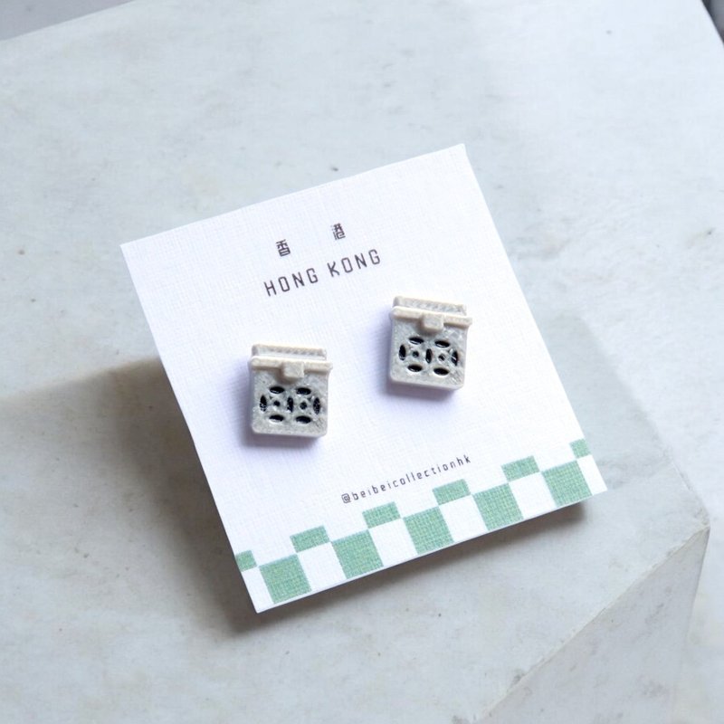 Old style mailbox earrings HK Collection - ต่างหู - โลหะ สีกากี