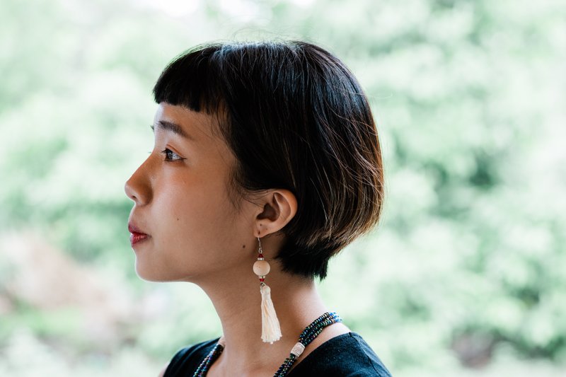 【Sayou Valley Handicraft Workshop】Dancing Ling Earrings - Earrings & Clip-ons - Other Materials 