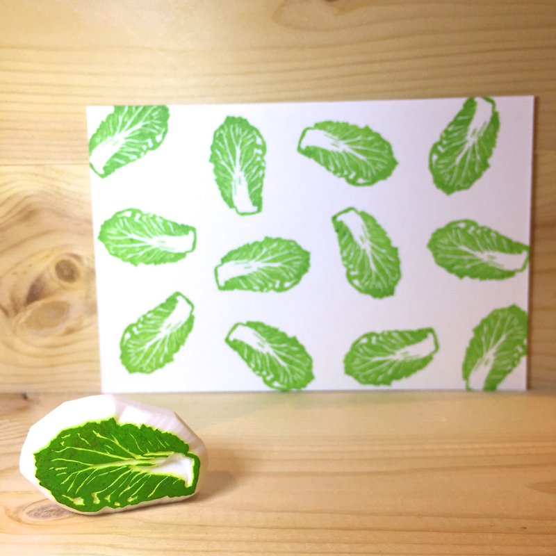 Handmade stamp with postcard(Vegetable A) - Stamps & Stamp Pads - Rubber 