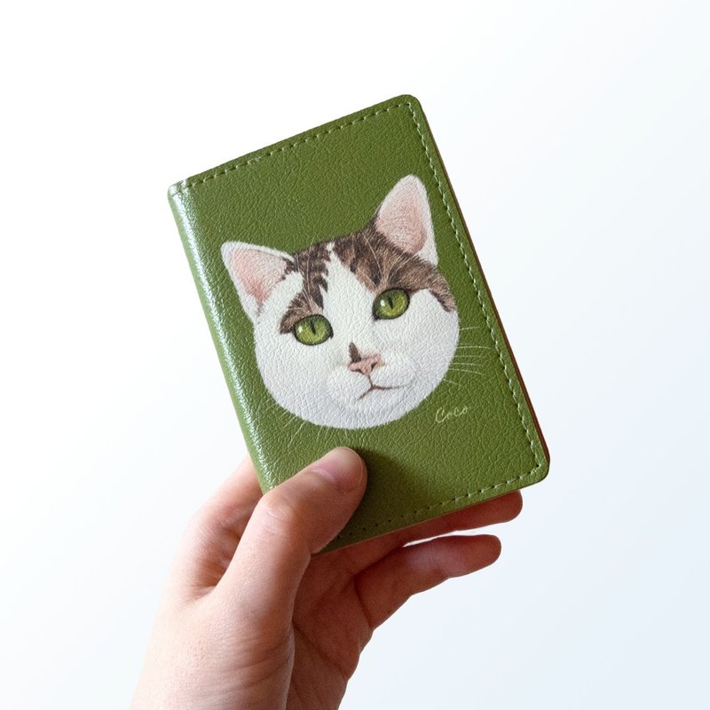我家貓咪。訂製插畫名片／卡片收納夾 - 卡片套/卡片盒 - 人造皮革 多色