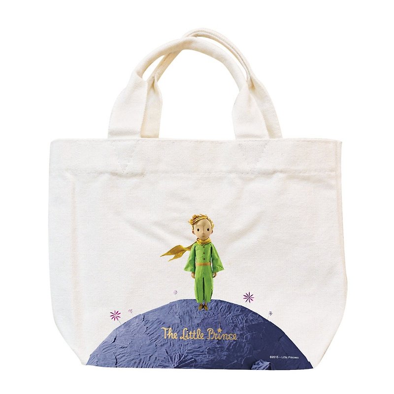 Little Prince Movie License - Little Tote - กระเป๋าถือ - ผ้าฝ้าย/ผ้าลินิน สีน้ำเงิน