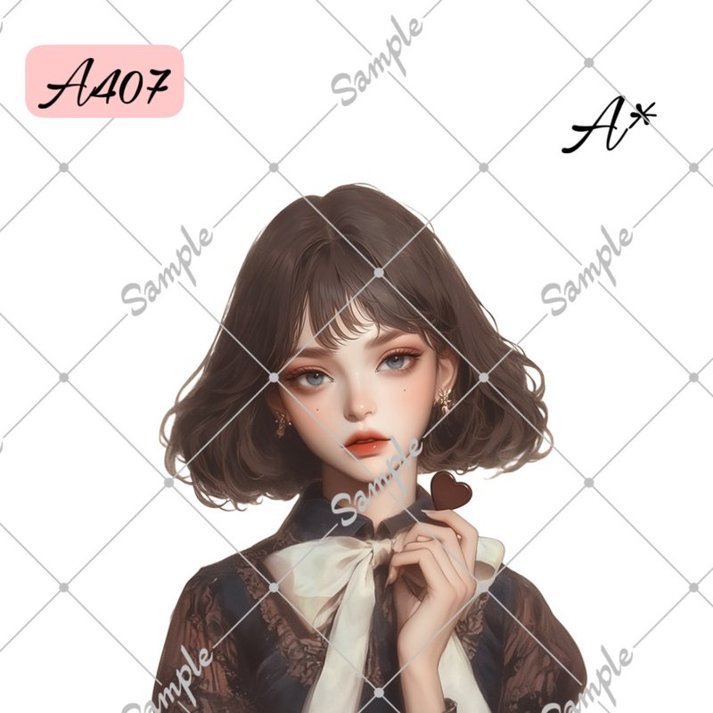 オリジナル人物ステッカー 人物ステッカー A407 3枚入 - 貼紙 - 紙 