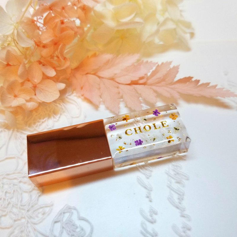 【主圖款-橙紫花】客製人名隨身碟USB 情侶 女朋友 紀念 - USB 隨身碟 - 樹脂 
