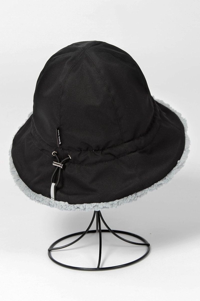 Waterproof Storage Furry Fisherman Hat-Black - หมวก - เส้นใยสังเคราะห์ สีดำ