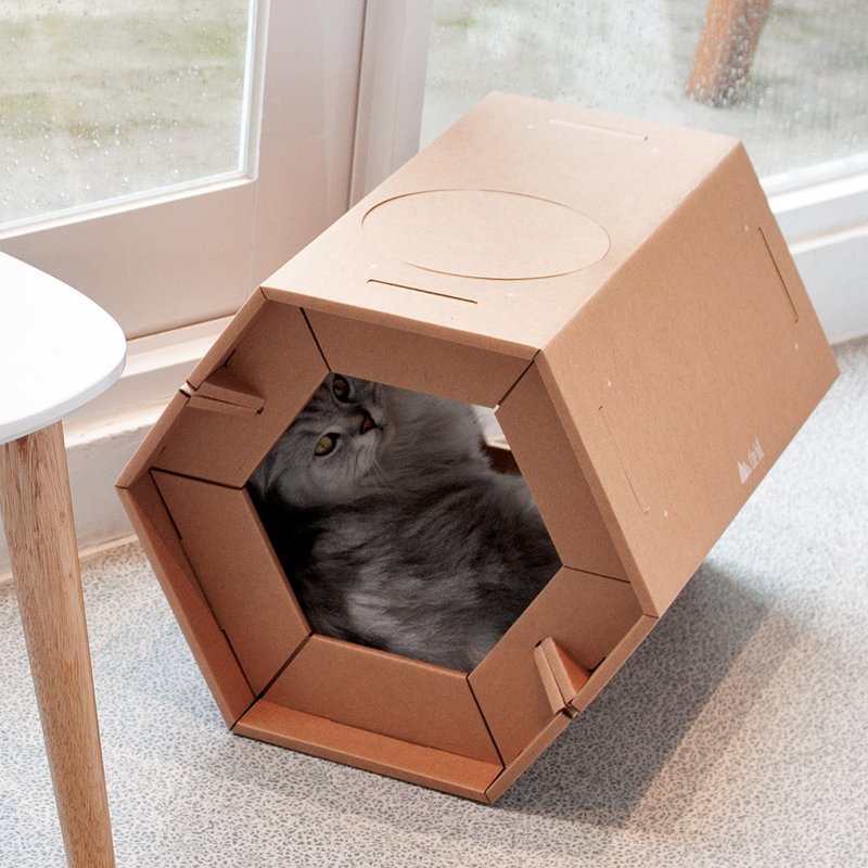 CARTON Good House-Entering House Combination-Leqiu Dajun 2 (including special cat scratching board) - Pet Toys - Paper Khaki