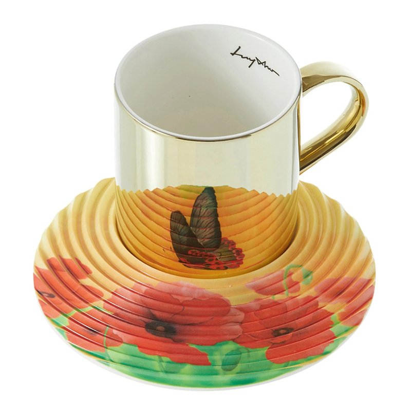 LUYCHO On Flowers Series Black Butterfly (Short Cup 250ml) - Teapots & Teacups - Pottery 