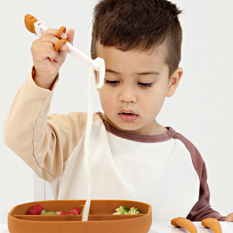 Loulou Lollipop Canadian Animal Shaped Children's Learning Chopsticks - จานเด็ก - พลาสติก หลากหลายสี