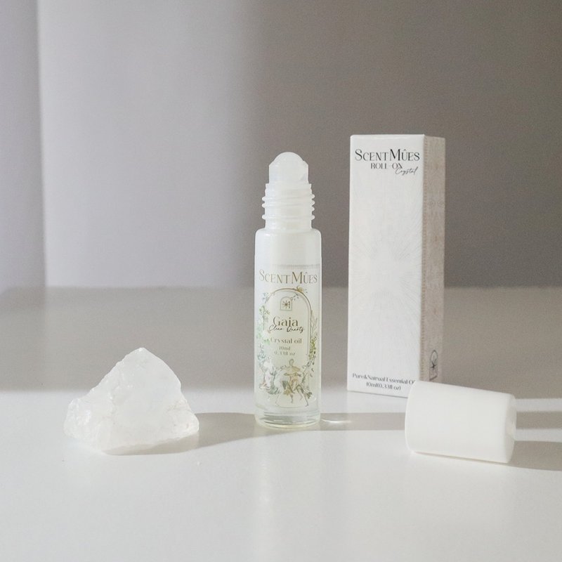 Gaia白水晶植萃能量油/10ml滾珠 淨化&專注 萬用療癒石 王者水晶 - 香氛/精油/擴香 - 水晶 白色