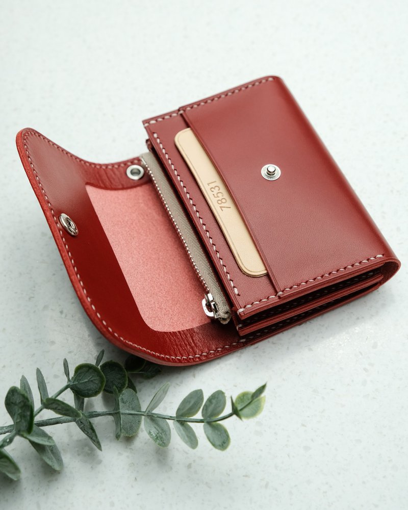 【韓國 革工作坊】Free Hot Stamp Italian Leather Colored Zipper Wallet 8 Colors  V2 - 皮夾/長短夾/錢包 - 真皮 