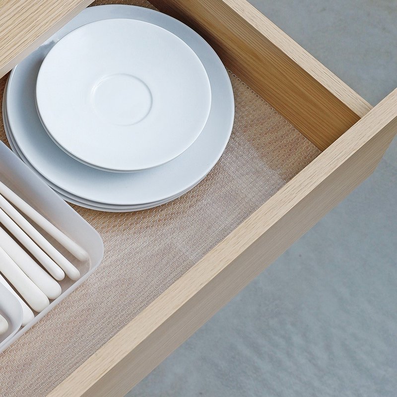日本霜山 可裁剪防水防油止滑抽屜/櫥櫃墊-3入-45x150cm-多款可選 - 桌布/桌巾/餐墊 - 環保材質 透明