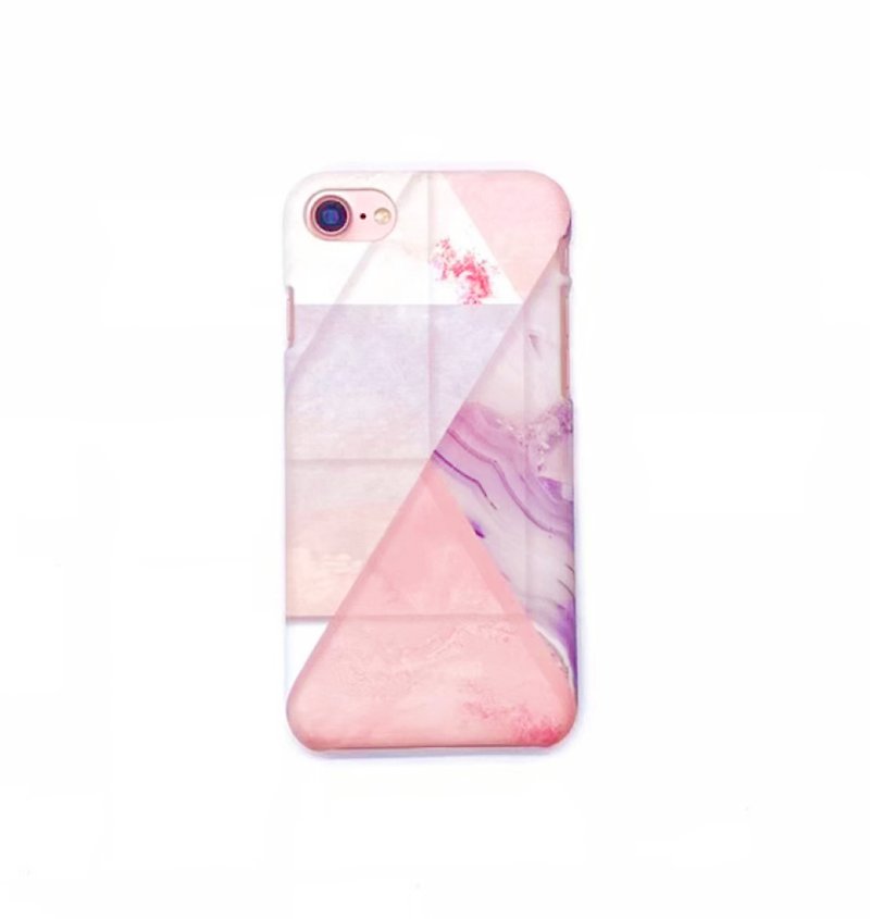 Powder natural texture stitching-iPhone original mobile phone case/protective case - Phone Cases - Plastic Pink