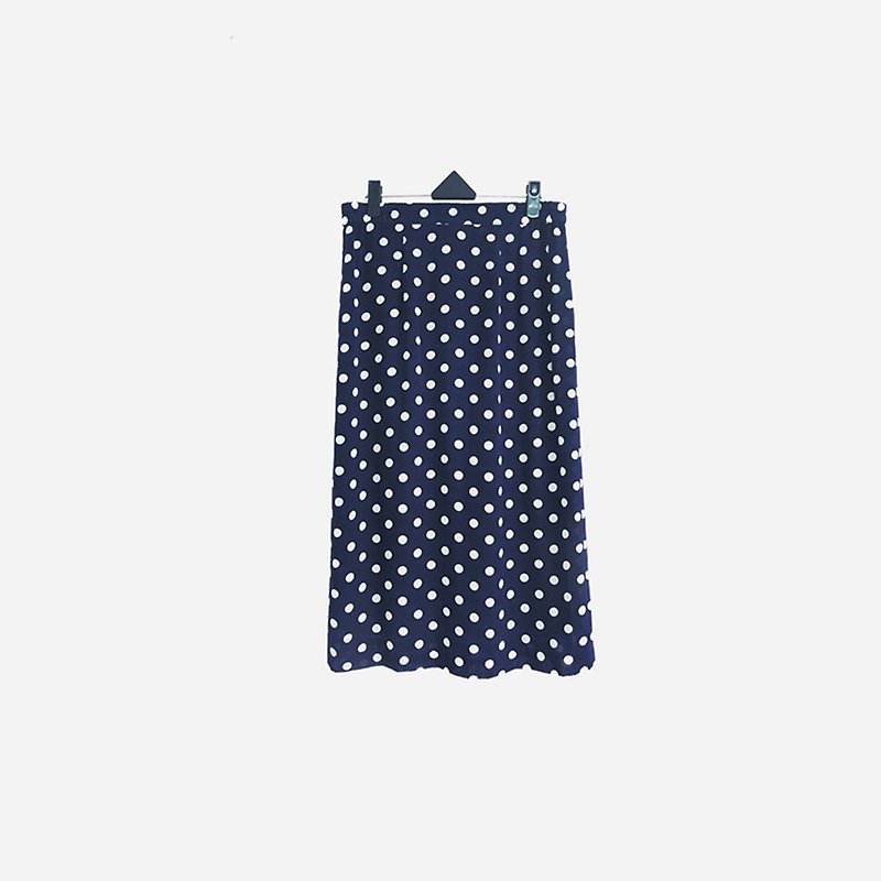 Dislocated vintage / blue and white dot skirt no.791 vintage - Skirts - Polyester Blue