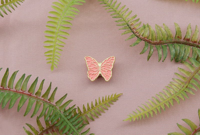 Specimen small books metal badge single butterfly - เข็มกลัด/พิน - โลหะ สีม่วง