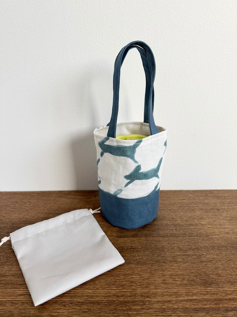 Drink bag Mina Perhonen run run run - Beverage Holders & Bags - Cotton & Hemp White