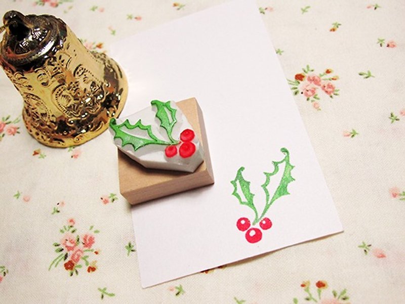 Apu handmade Christmas small red fruit stamp handbook stamp - Stamps & Stamp Pads - Rubber 