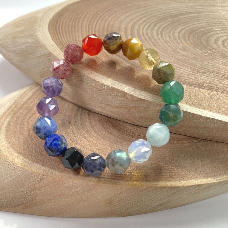 星野星鑽手串/虎眼石堇青石/天然/水晶手鏈/能量石/原生態032309 - 手鍊/手環 - 水晶 多色