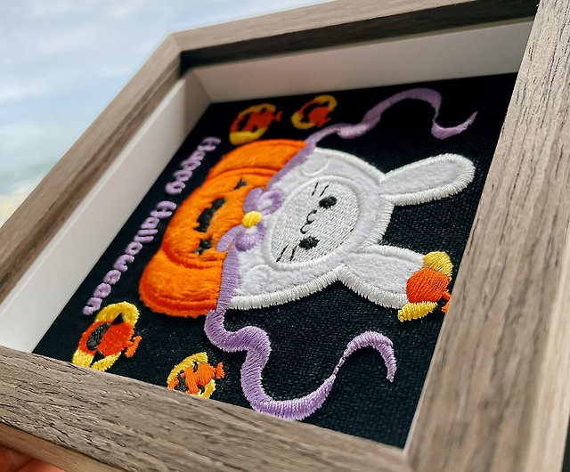 Wood Embroidery Pumpkin