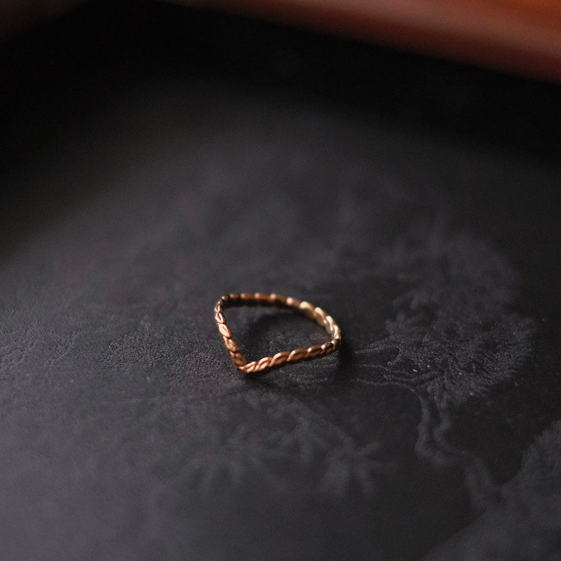 Emerald Gift。拈翠-法國製18K包金戒指-絕版 - 戒指 - 玉石 金色