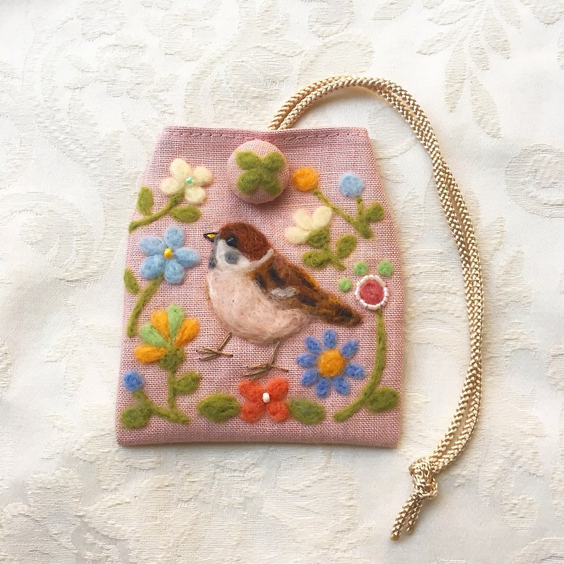 amulet bag of baby sparrow - Other - Cotton & Hemp Pink