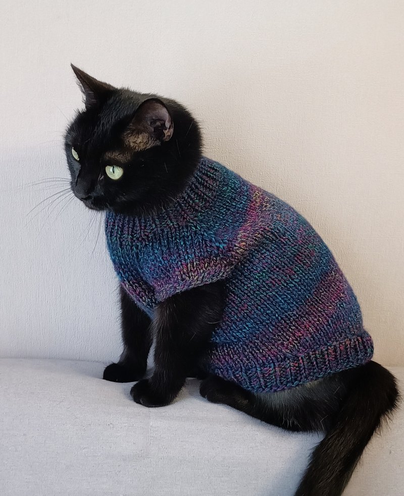 Knitting cat sweater Basic cat jumper Knitwear for dog Wool clothes for pets - 寵物衣服 - 羊毛 