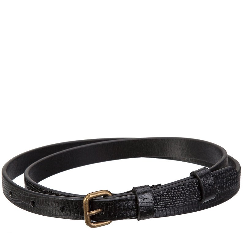 NEVER NEVER Belt_Black Lizard Emboss / Black Lizard Emboss - Belts - Genuine Leather Black