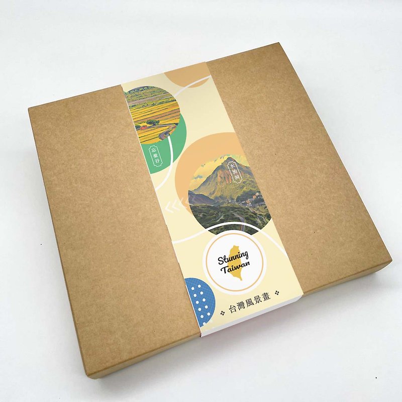 台灣風景油畫系列咖啡禮盒 16包入 - 咖啡/咖啡豆 - 其他材質 咖啡色