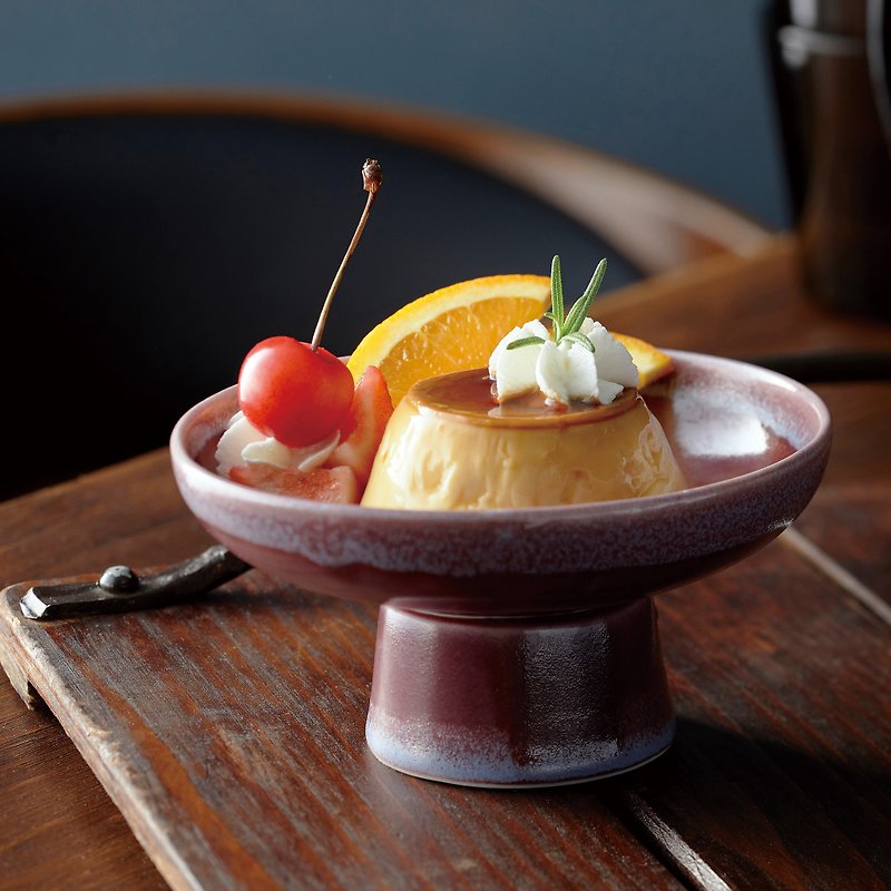 Mino ware pudding bowl purple compote | parfait | cake plate - Plates & Trays - Pottery Purple