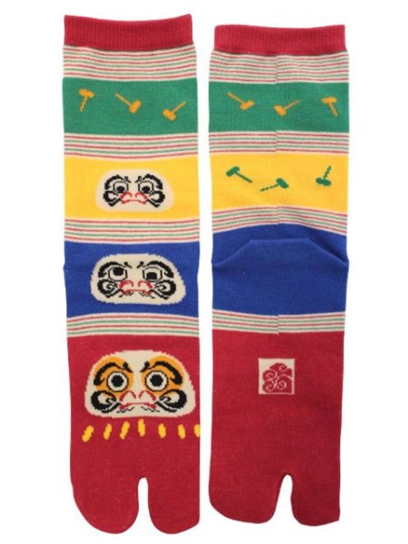 Pre-order! Jenga Tumbler two finger socks. Medium length - Socks - Cotton & Hemp Multicolor