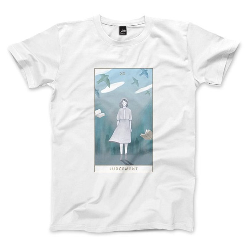 XX | Judgement - 白 - 中性版T恤 - 男 T 恤 - 紙 白色