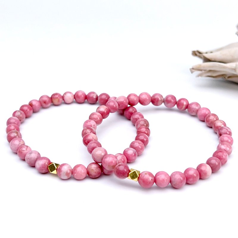 桃序。手串 人緣 招正桃花 轉運 療癒 l 6mm巴基斯坦薔薇輝 l - 手鍊/手環 - 寶石 粉紅色