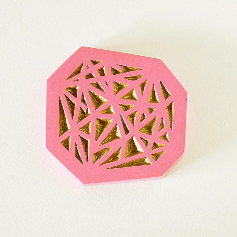 Geometric Hand Mirror Mini (intersect - pink) - 化妝掃/鏡子/梳子 - 塑膠 粉紅色