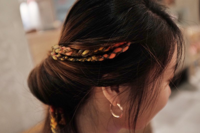 Gypsy hair clip party headpiece — Autumn orange collection
