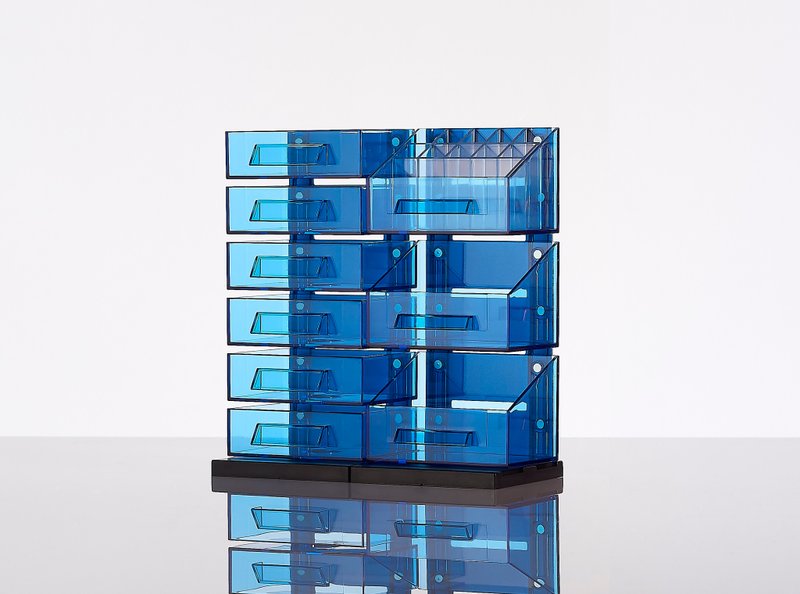 磁気吸引 多目的 文房具 收納ラック - ブルー - ペン立て・卓上収納 - アクリル ブルー