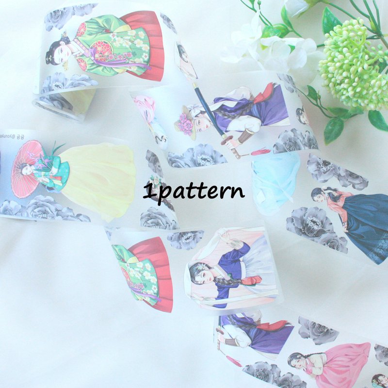 younyoun_Masking tape_Oriental_Hanbok_ younyoun's tape v2 _ 1pattern - 貼紙 - 塑膠 